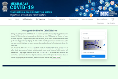 Development and Implementation of an online 'CoVID-19 Transmission chain Prevention system' in Meghalaya