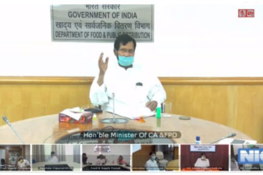 NIC VC supported interactive meeting of Hon'ble Minister for Consumer Affairs, Food & Public Distribution with Food Ministers of States and UTs