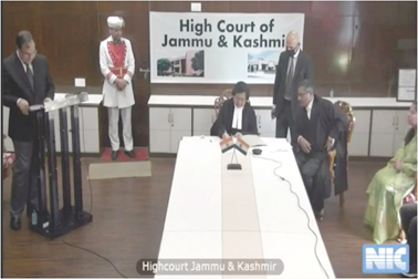 NIC VC Service was used to conduct oath ceremony of Justice Rajesh Oswal as permanent judge of HC of UTs J&K and Ladakh and was live streamed using NIC webcast